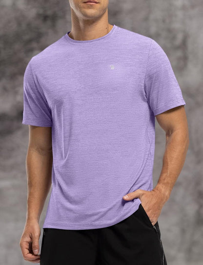 Rdruko Herren Kurzarm Trainingsshirts – Trockene Passform – Feuchtigkeitstransportierend – Für Laufen, Fitnessstudio, aktiven Sport