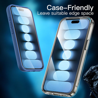JETech Displayschutzfolie für iPhone 16 6,1 Zoll, gehärtetes Glas mit einfachem Installationstool, Case-Friendly, HD Klar, 3 Stück
