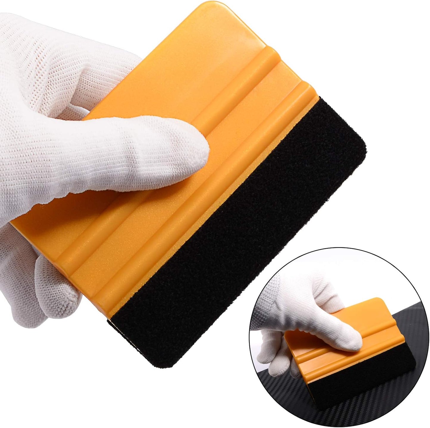 EHDIS 2 Stücke Vinyl Rakel Filzkantenrakel 10 cm Auto Vinyl Abzieher Decal Applikator Fensterfolien-Werkzeug mit Filzkante (2 Stücke, Blau)