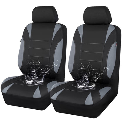 CAR Pass Neoprene Waterproof Two Front Car Seat Covers Set- Universal Fit for Vehicles, Airbag Compatiable(Black)