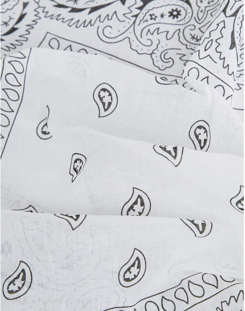 BOOLAVARD 1er, 6er, 9er oder 12er Pack Cowboy-Bandanas mit original Paisley-Muster (Schwarz)