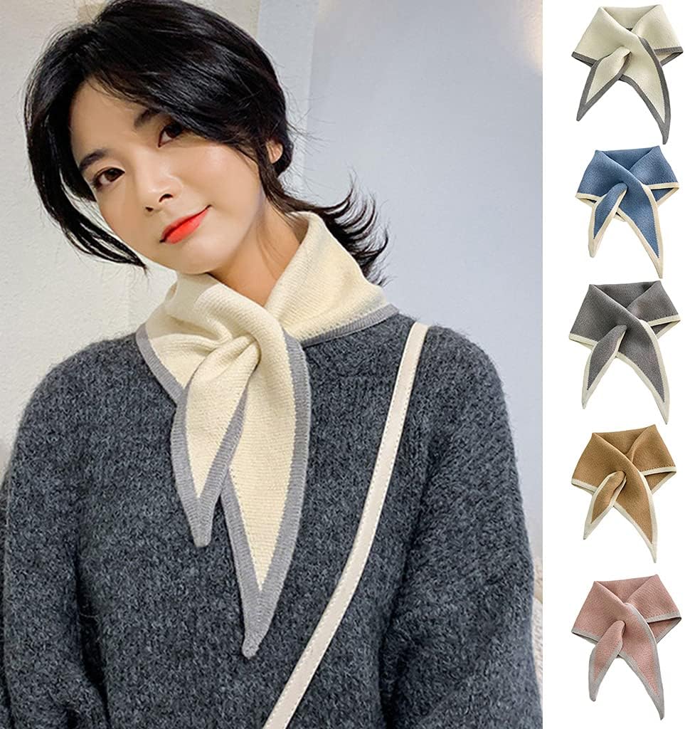 Dreieckstücher für Damen Halstuch für Damen Gekreuztes Tuch für Damen Koreanische Version Gestrickter Wollkragen