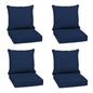 Arden Outdoor Foam Deep Seat Cushions Set, 24x24, Premium High-Density Foam, Never Flattens, Weather-Proof for Patio Chair Sofa Couch, Blue Shibori Stripe