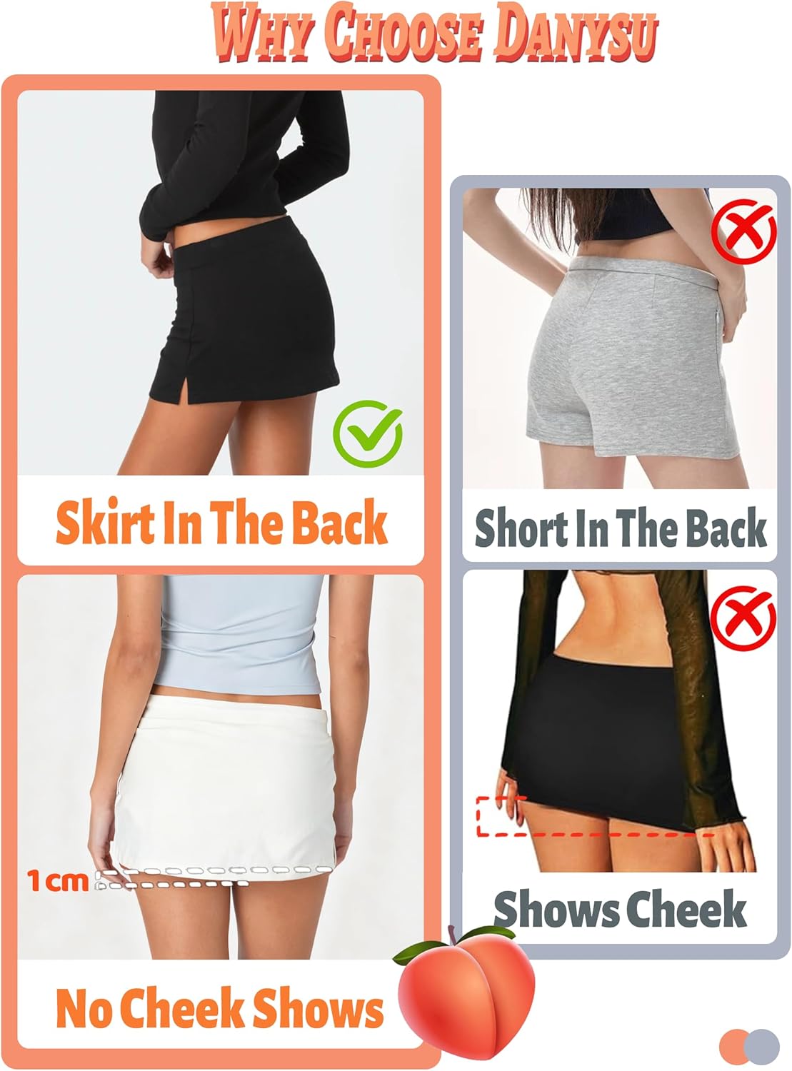 Danysu Dehnbare Mini Skorts Mid Waist Rock mit Shorts Seitenschlitz 2025 Sport Alltag Ausgeh-Outfits