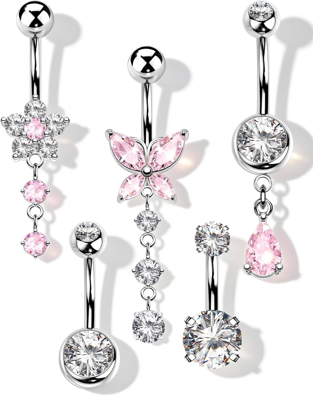 14G 10MMSilver-pink
