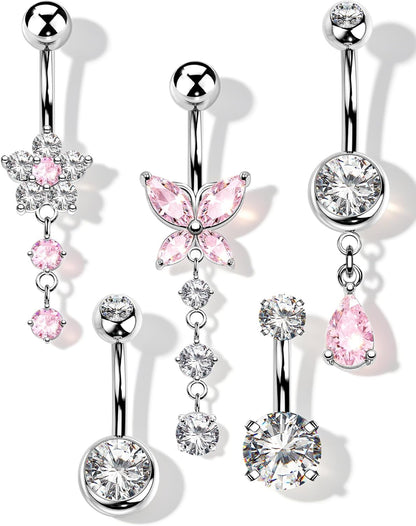 14G 10MMSilver-pink
