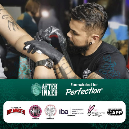 After Inked Tattoo Aftercare Lotion – Moisturizing Balm for Inked Skin, As Seen on INK MASTER – Hydrating Cream with Grape Seed Oil, Skin Nourishment & Daily Maintenance– 3 Fluid oz Tube (12-Pack)