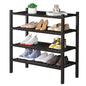 ROMGUAR CRAFT 3 Tier Bamboo Shoe Rack for Closet Free Standing Wood Shoe Shelf Storage Organizer for Entryway Small Space Stackable 27"x11"x20" (Natural)