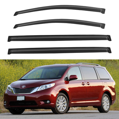 Window Visors Rain Guards for 2015-2026 Ford F150 SuperCrew & 2017-2026 F-150 Raptor F250 F350 F450 F550 Super Duty Crew Cab, Out-Channel Window Vent Deflectors Visors Shades Protectors