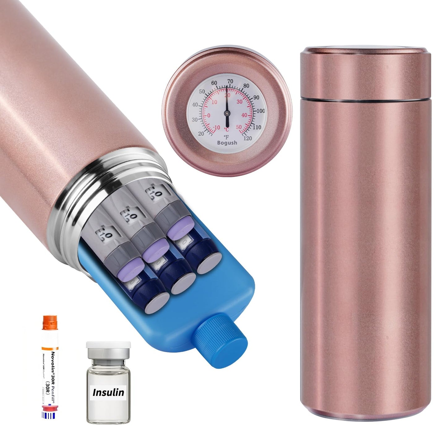 60H Insulin Pens Cooler Hold 6-8 Pens Travel Case Medication Cooler for Travel TSA Approved Medicine Cooler Medical Diabetic Travel Cooler Bag Epipen Carry Case Blue