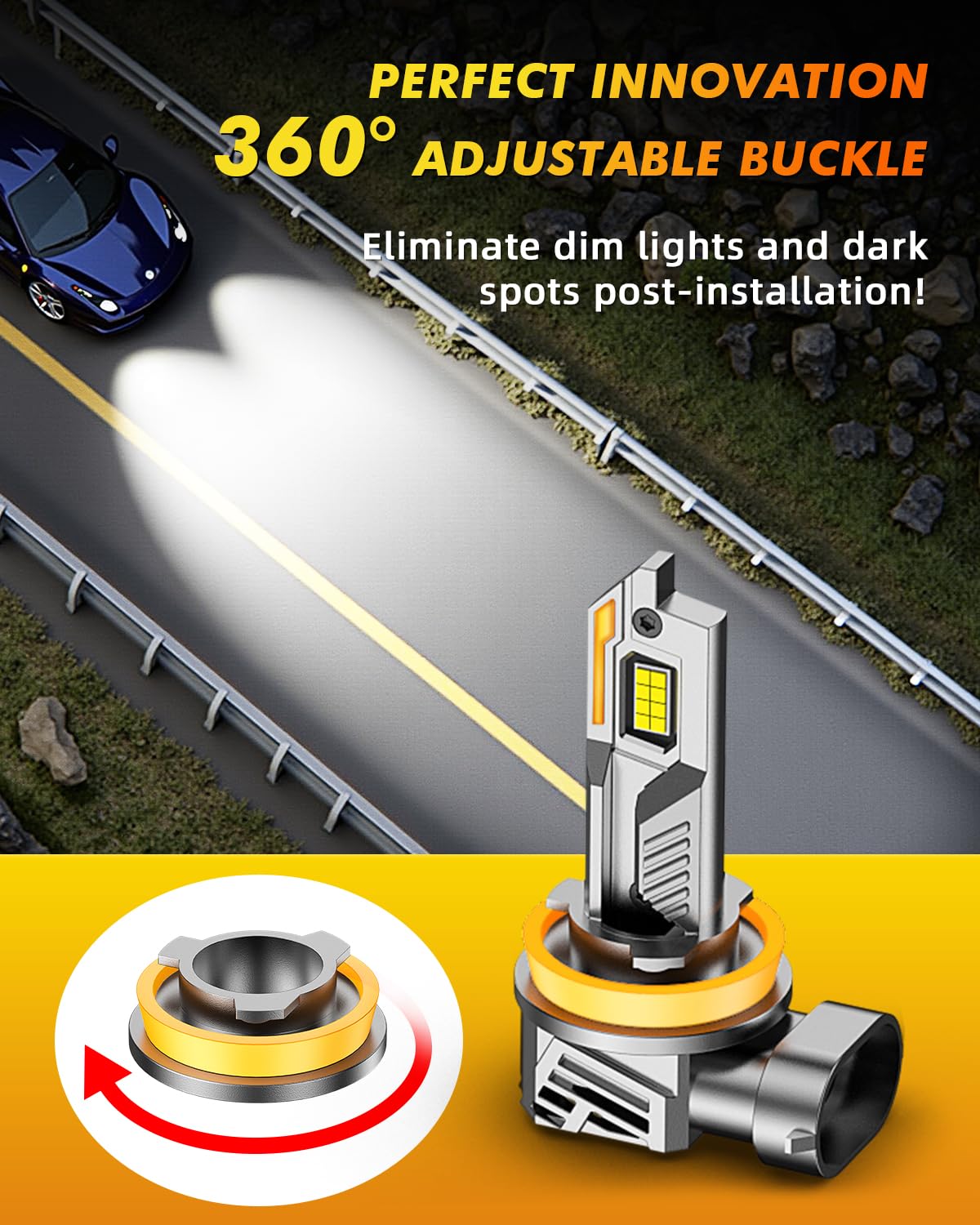 Termitor 2026 Upgraded H13/9008 Light Bulbs, 100,000LM 15X Ultra-Bright, 6500K Pure White 9008/H13 Fog Light Off-Road Conversion Kits, Easy Plug-N-Play Installation, IP68 Waterproof, Pack of 2