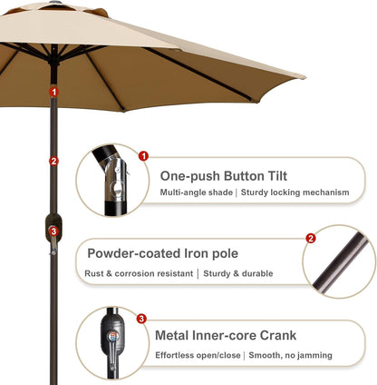 Blissun 9' Outdoor Patio Umbrella: A Sturdy and Stylish Shade Solution