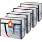 Lifewit 6 Pack Clear Blanket Storage Bags, Foldable Plastic Clothes Organizer with Zipper, Closet Organization Containers and Moving Bag for Comforter, Bedding, Duvet, 40L