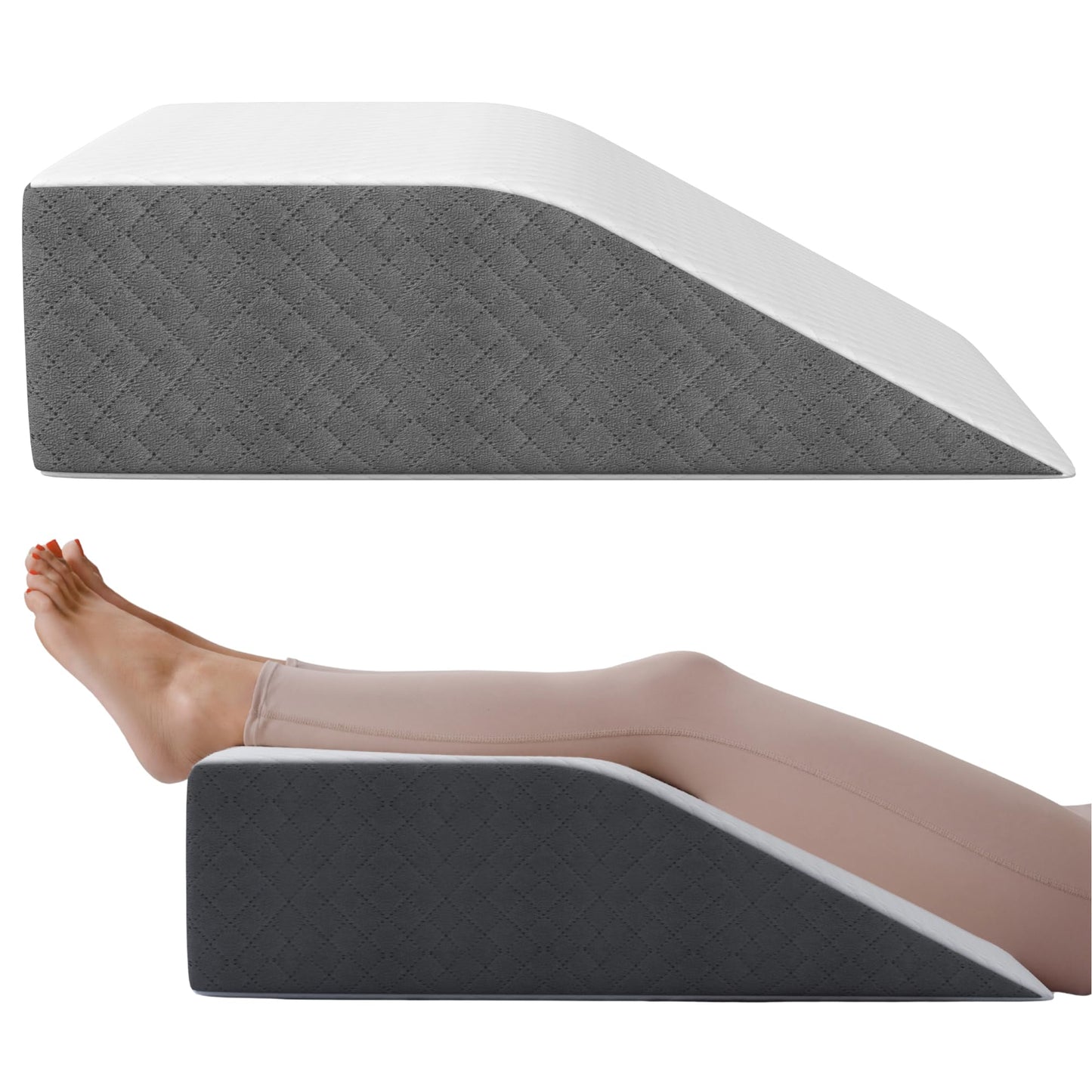 Kolbs Keilkissen bei Schlafapnoe, Sodbrennen (FSA-berechtigt) und Rückenschmerzen, mit elegantem Jacquard-Bezug – Kopfteilkeile zum Schlafen (Standardbreite 7,5" Höhe)