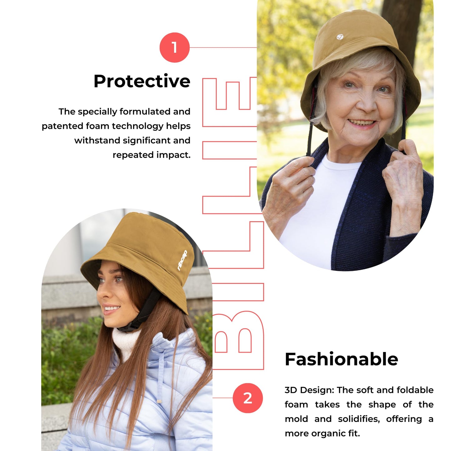 Ribcap Billie Medical Grade Protective Helmet | Soft Hat for Epilepsy | Protective Helmet for Seizures