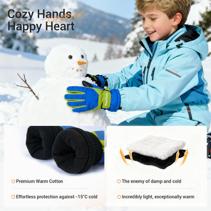 ThxToms Kinder Winterhandschuhe Wasserdichte Ski-Snowboardhandschuhe für Outdoor-Sportarten, Jungen und Mädchen Kaltwetter-Fahrradhandschuhe
