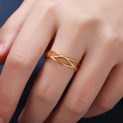 OOOPEL Sterlingsilber Verstellbarer Ring S925 Silberringe für Frauen Zirkonia Twist Liebesknoten Zarter Ring Silber Minimalistischer Offener Fingerring Silber Daumen Sterlingsilberring