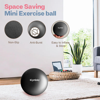 kisnbld Kleiner Gymnastikball, 9 Zoll Mini Pilates Ball, Anti-Burst und Rutschfester Mini Yoga Ball für Stabilität, Fitness, Physiotherapie, Dehnung und Rumpfkrafttraining zu Hause, im Fitnessstudio und Büro