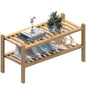 ROMGUAR CRAFT 3 Tier Bamboo Shoe Rack for Closet Free Standing Wood Shoe Shelf Storage Organizer for Entryway Small Space Stackable 27"x11"x20" (Natural)