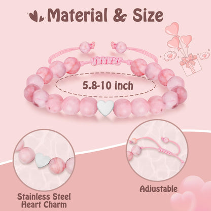 Sereney 5 Jahre altes Mädchen Geburtstagsgeschenkideen, verstellbares rosa-weißes Perlenarmband als Fünf-Jahres-5-Jahre-altes 5. Geburtstagsgeschenk für Teenager-Mädchen, Tochter, Nichte, Enkelin