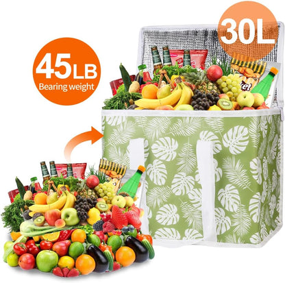 Bodaon Isolierte Essensliefertasche - Warm- & Kalthaltetransporttasche, Catering/Doordash Pizzawärmer, Einkaufstasche, Kühltasche für Partys (Schwarz-Rot, 1 St.), Ideal für den Transport warmer Speisen