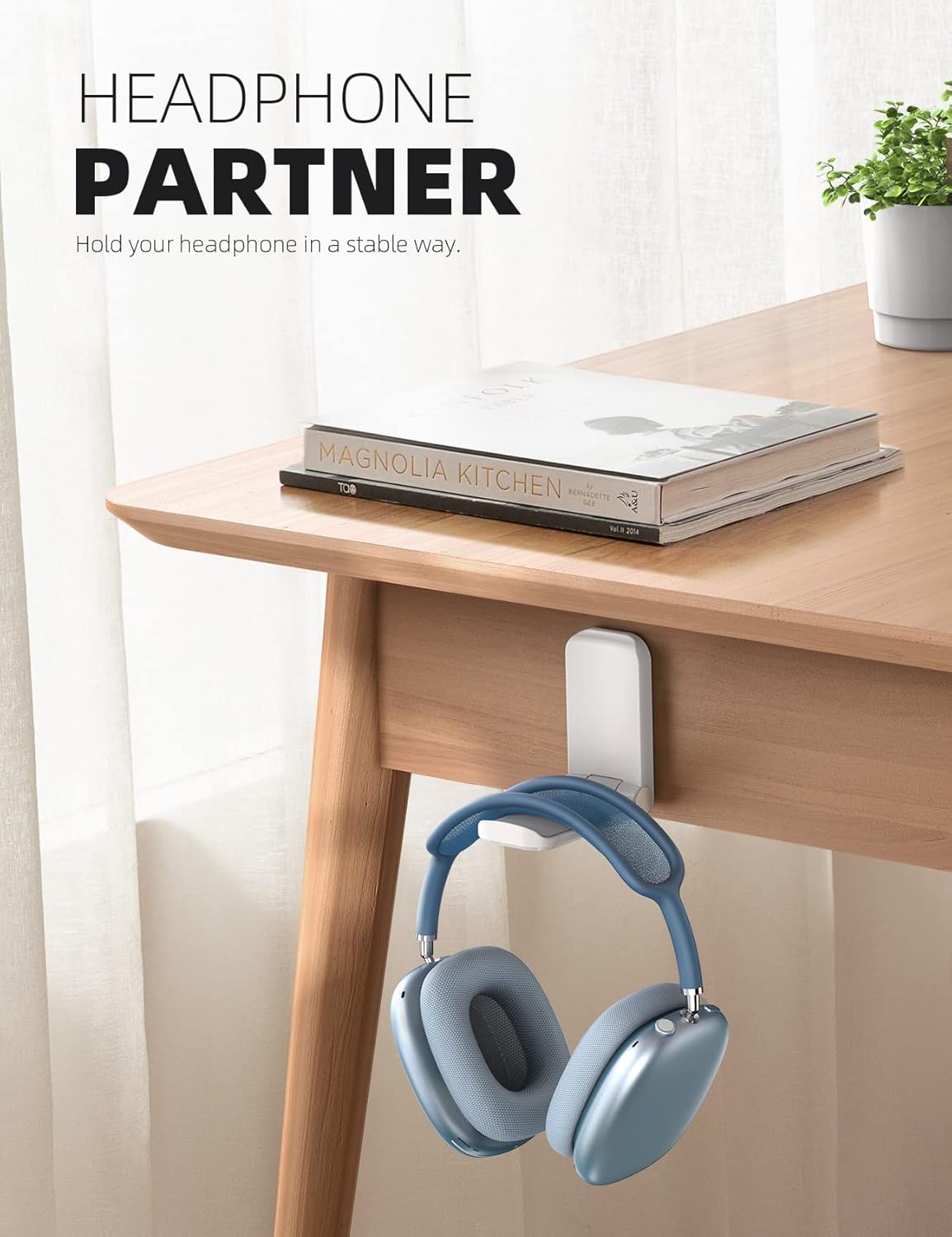 Lamicall Kopfhörer Ständer, klebriger Kopfhörer-Aufhänger – selbstklebende Kopfhörerhalterung, Kopfhörerständer-Halterung zum Anklipsen unter dem Schreibtisch, Kopfhörerklemme für Airpods Max, Sony,, Sennheiser, Schwarz, Geschenk für Mama