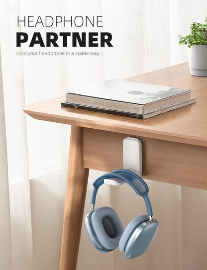 Lamicall Kopfhörer Ständer, klebriger Kopfhörer-Aufhänger – selbstklebende Kopfhörerhalterung, Kopfhörerständer-Halterung zum Anklipsen unter dem Schreibtisch, Kopfhörerklemme für Airpods Max, Sony,, Sennheiser, Schwarz, Geschenk für Mama