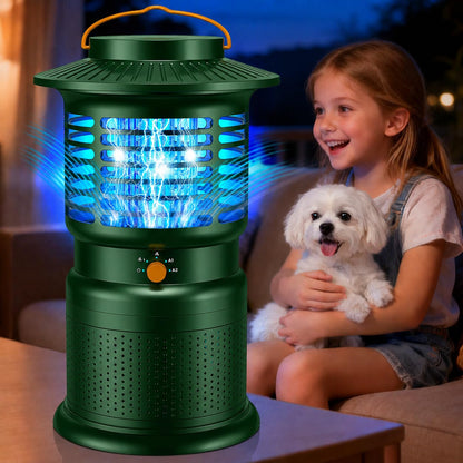 Bug Zapper Outdoor, 2-in-1 Mosquito Zapper with Attraction Light & Airflow Trap, 12H Long-Lasting Rechargeable Cordless Fly Zapper, Auto ON/Off, IPX5 Waterproof or Patio, Camping, Garage