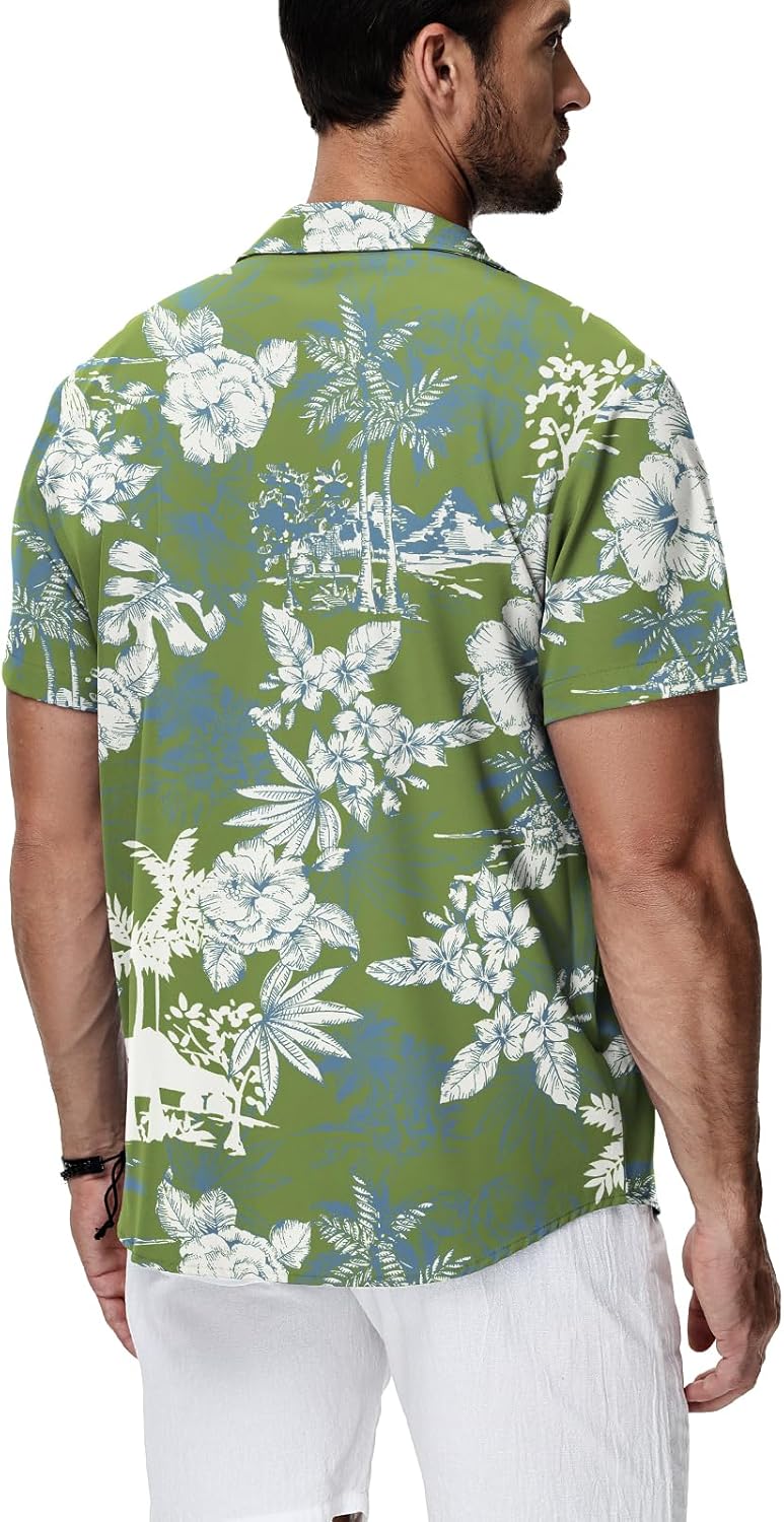 HMIYA Herren Hawaiihemden Kurzarm Button-Up Hemd Herren S-3XL