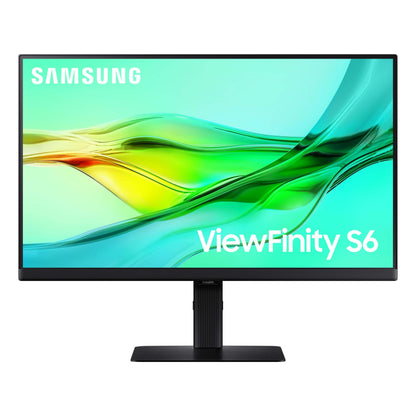 SAMSUNG 27" ViewFinity S6 (S60UD) Series QHD High Resolution Computer Monitor, 100Hz, HDR10, USB-C, Built-In LAN Port, Daisy Chain Support, Easy Setup, Height Adjustable Stand, LS27D606UANXGO, 2024