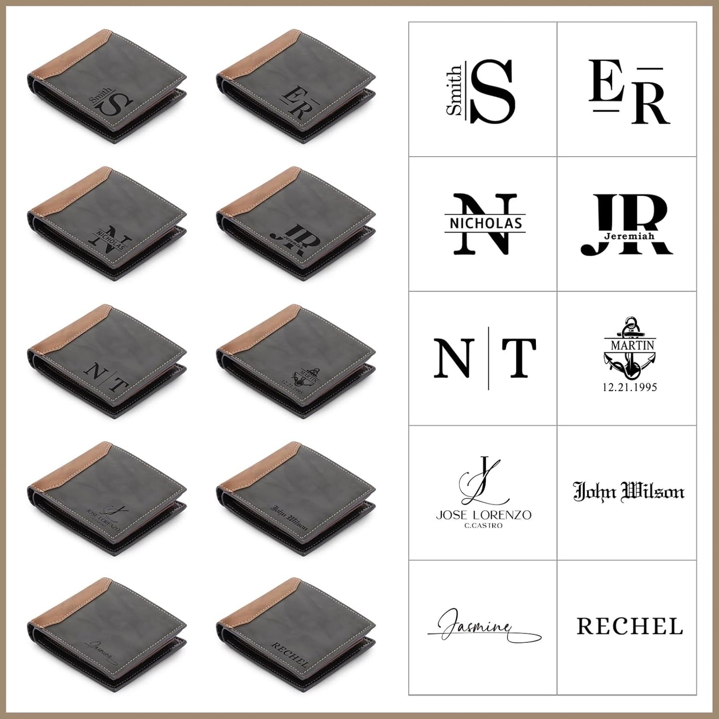 Custom Wallets for Men Personalized Leather Photo Wallet Fathers Day Gift for Dad Boyfriend