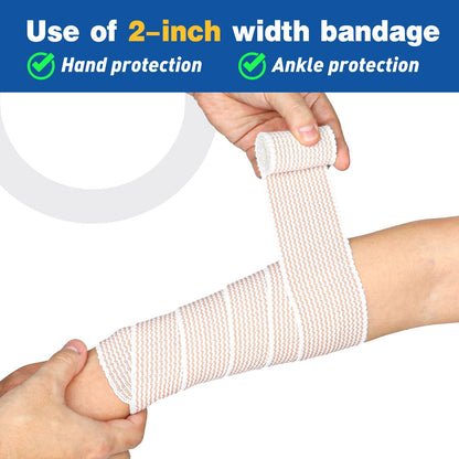 AZEN Premium 8 Pack Elastic Bandage Wrap (2x2", 2x3", 2x4", 2x6"), Compression Wrap Bandage for Legs, Ankle, Knee, Tummy, Body, Latex-Free, Lymphedema Wraps for Legs