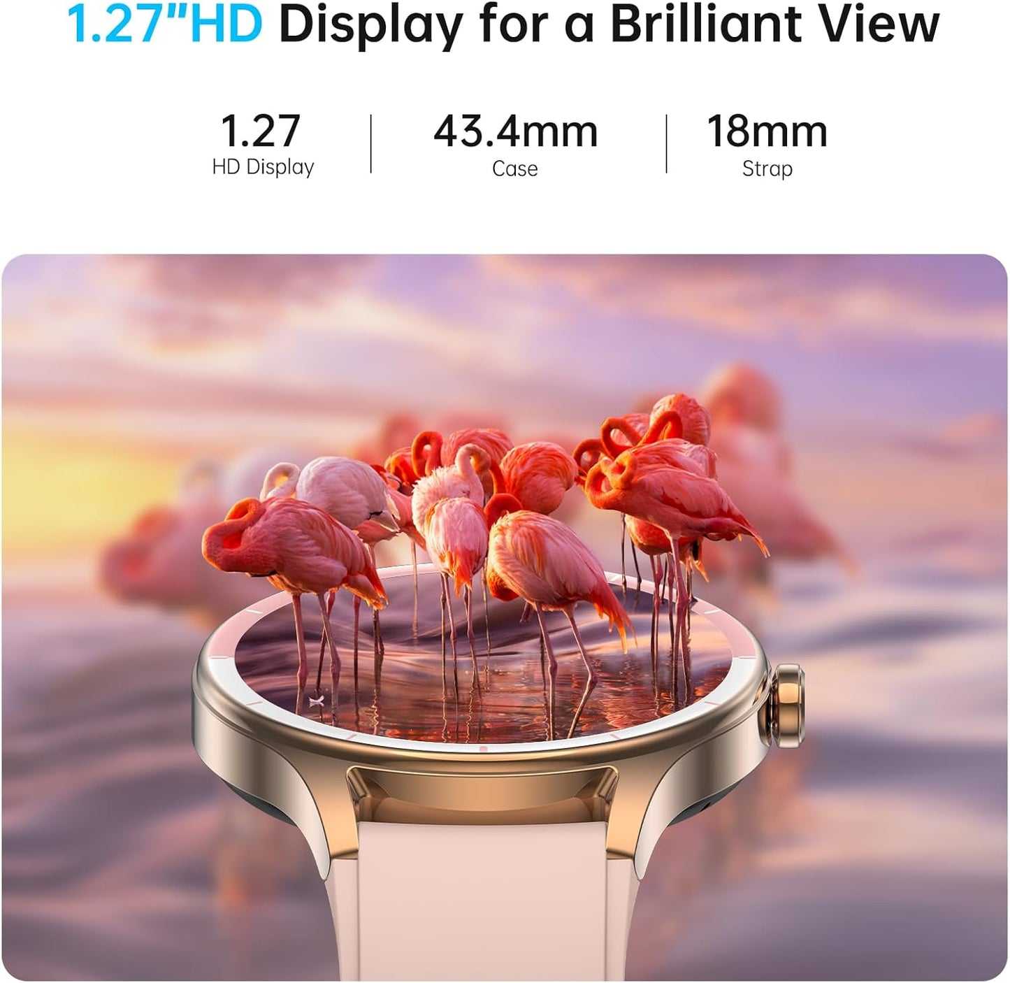 Smartwatch für Herren Damen, 1,27" HD Touchscreen Fitness Tracker, Bluetooth Anrufe, über 100 Sportmodi, Herzfrequenz-Schlafmonitor, DIY Zifferblatt, IP68 Wasserdicht, kompatibel mit Android & iOS