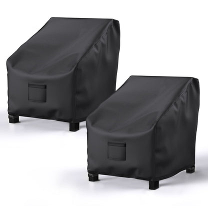 Patio Chair Covers for Outdoor Furniture Waterproof 2 Pack, Lawn Chair Covers 600D Heavy Duty Oxford Cloth, Large Covers for Lounge Lawn Deep Seat 38" W x 31" D x 29" H-Brown