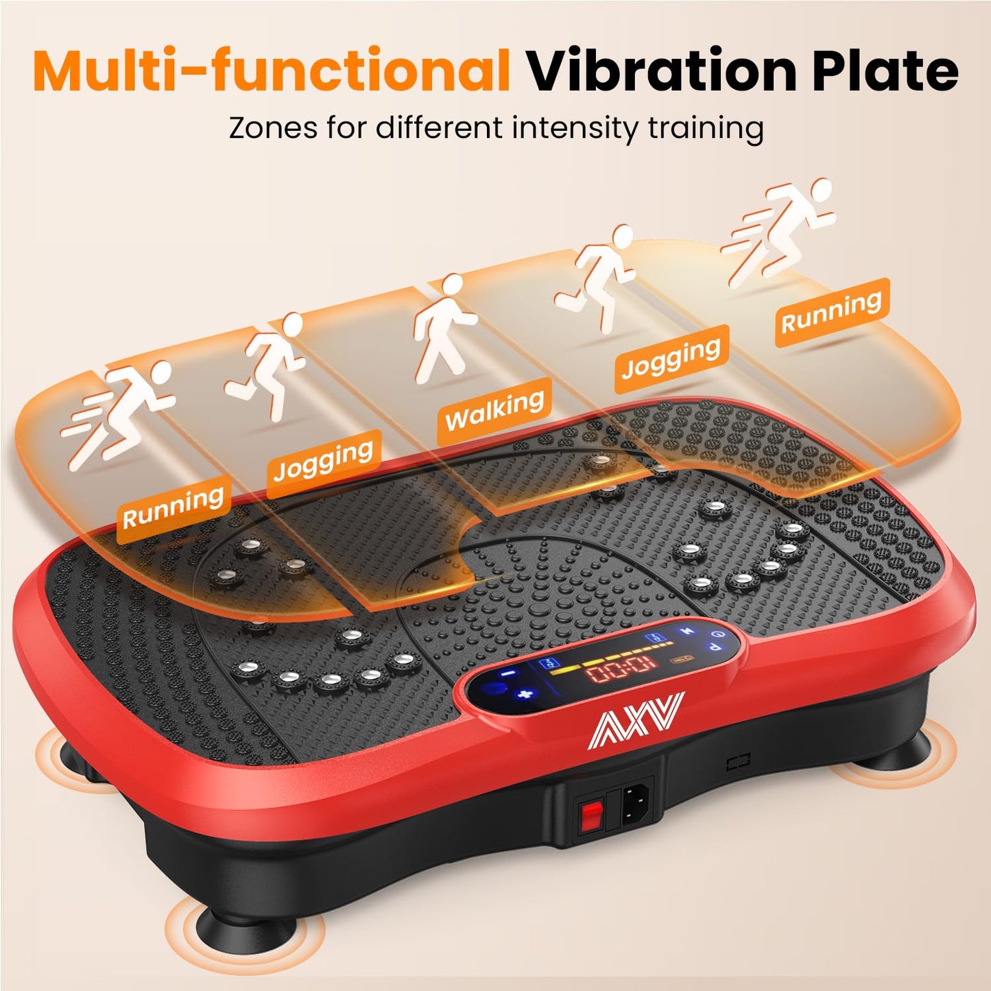 AXV Vibration Plate Fitness Platform Exercise Machine Vibrating Shaking Full Body Shaker Workout Vibrate Stand Shake Board Sport for Weight Loss Fat Burner for Gym Home Office