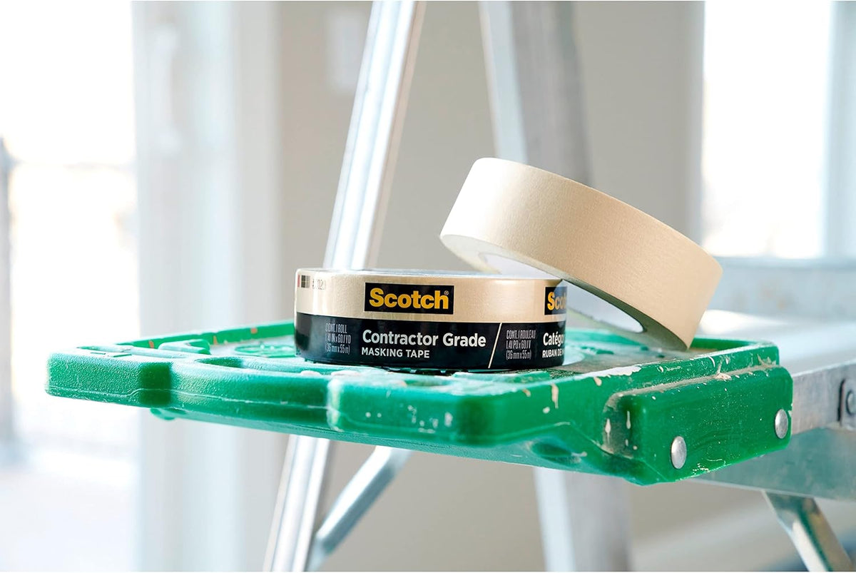 Scotch Contractor Grade Masking Tape, 0.94 inches by 60.1 yards (360 yards total), 2020, 6 Rolls