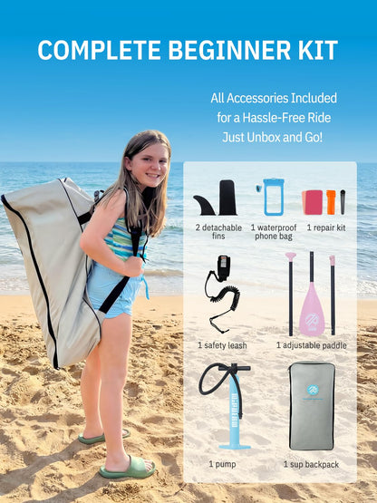 Niphean（Ultra-Light） Inflatable Paddle Board with StabilTrac Fin and Durable SUP Accessories, 10' Stand Up Paddle Boards for Adults & Youth, Versatile Yoga Paddle Board, Gift Ideas