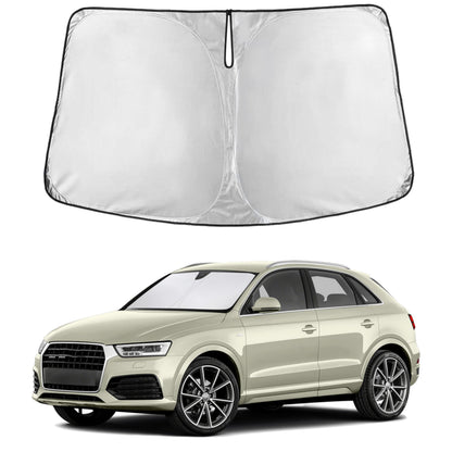 EcoNour Car Windshield Sunshade | Blocks 99% Heat & Keeps Interior Cool | Universal Fits Cars, SUVs, Trucks | Automotive Sun Screen, Visor & Car Accessories for Summer | Medium (64x32 Inches)