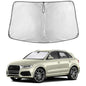 EcoNour Car Windshield Sunshade | Blocks 99% Heat & Keeps Interior Cool | Universal Fits Cars, SUVs, Trucks | Automotive Sun Screen, Visor & Car Accessories for Summer | Medium (64x32 Inches)