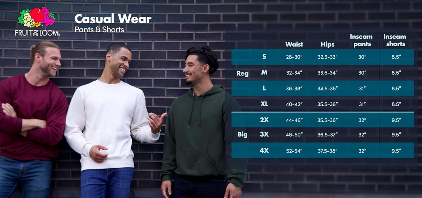 Fruit of The Loom Herren Eversoft Fleece Jogginghose & Jogger mit Taschen, Feuchtigkeitsableitend & Atmungsaktiv, Größen S-4xJogginghose