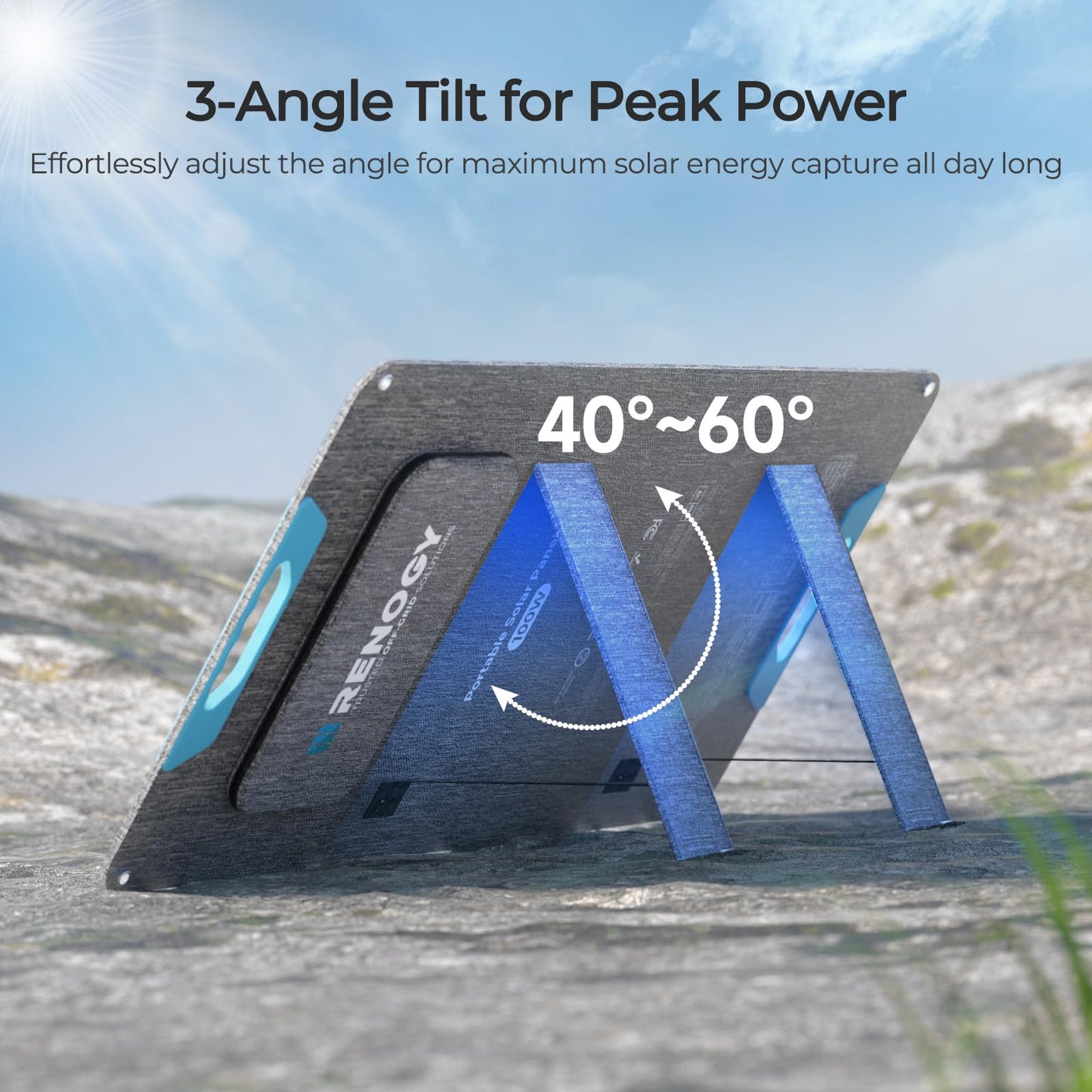 Renogy 200W Portable Solar Panel, IP65 Waterproof Foldable Solar Panel Power Backup, Solar Charger for Power Station RV Camping Off Grid