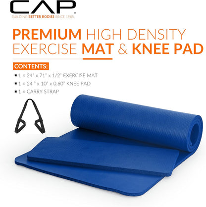 CAP Barbell Yogamatte mit hoher Dichte, 1,27 cm, mit Tragegurt | Mehrere Optionen