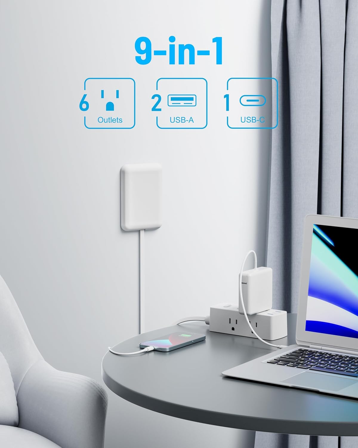 Olcorife Flat Extension Cord: A Space-Saving Power Strip for Tight Spaces