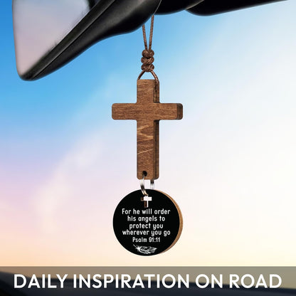 Father's Day Gift Idea: Inspirational Car Mirror Cross for Dad