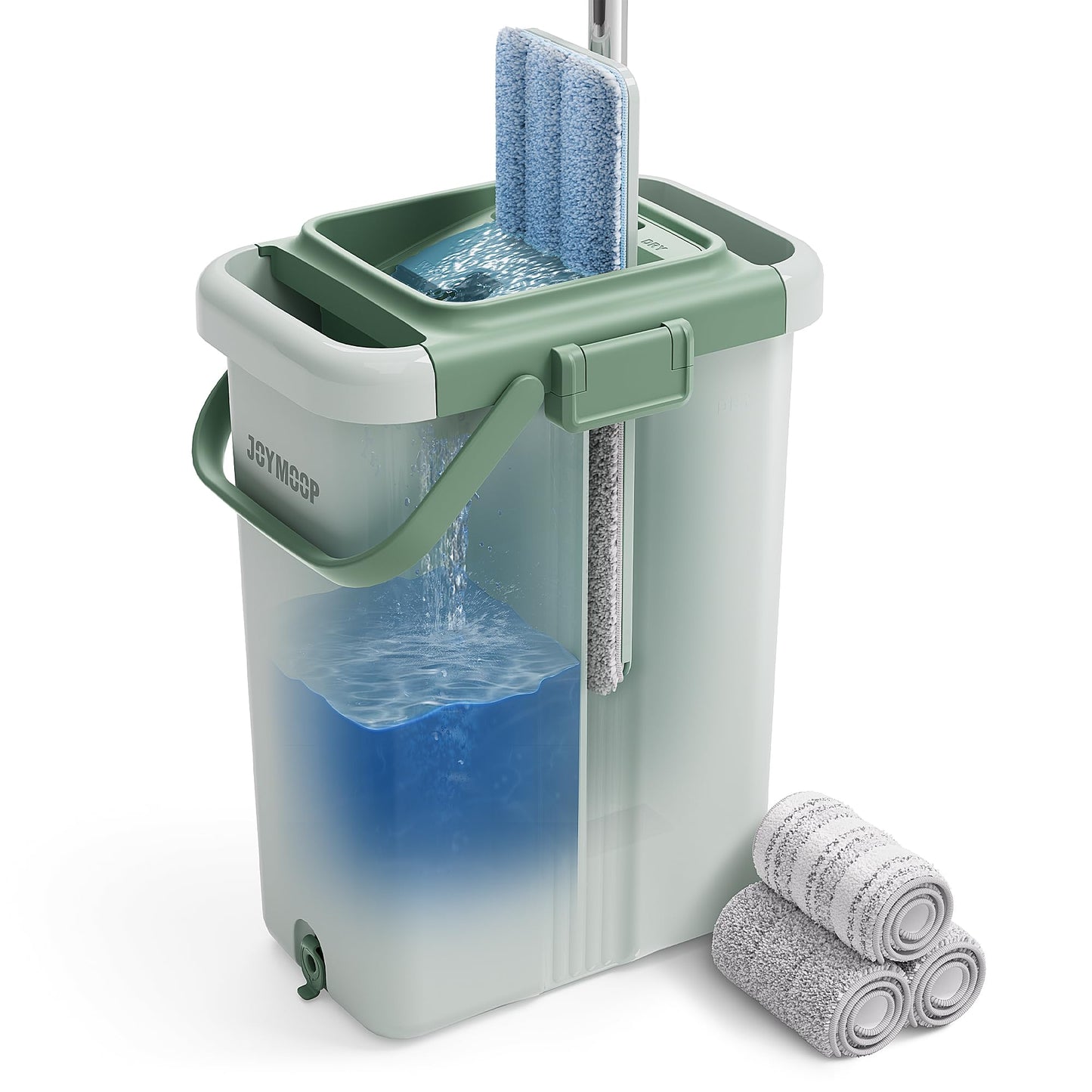 X-L Green Bucket #5 + 60" Flat Mop + 3 Pads