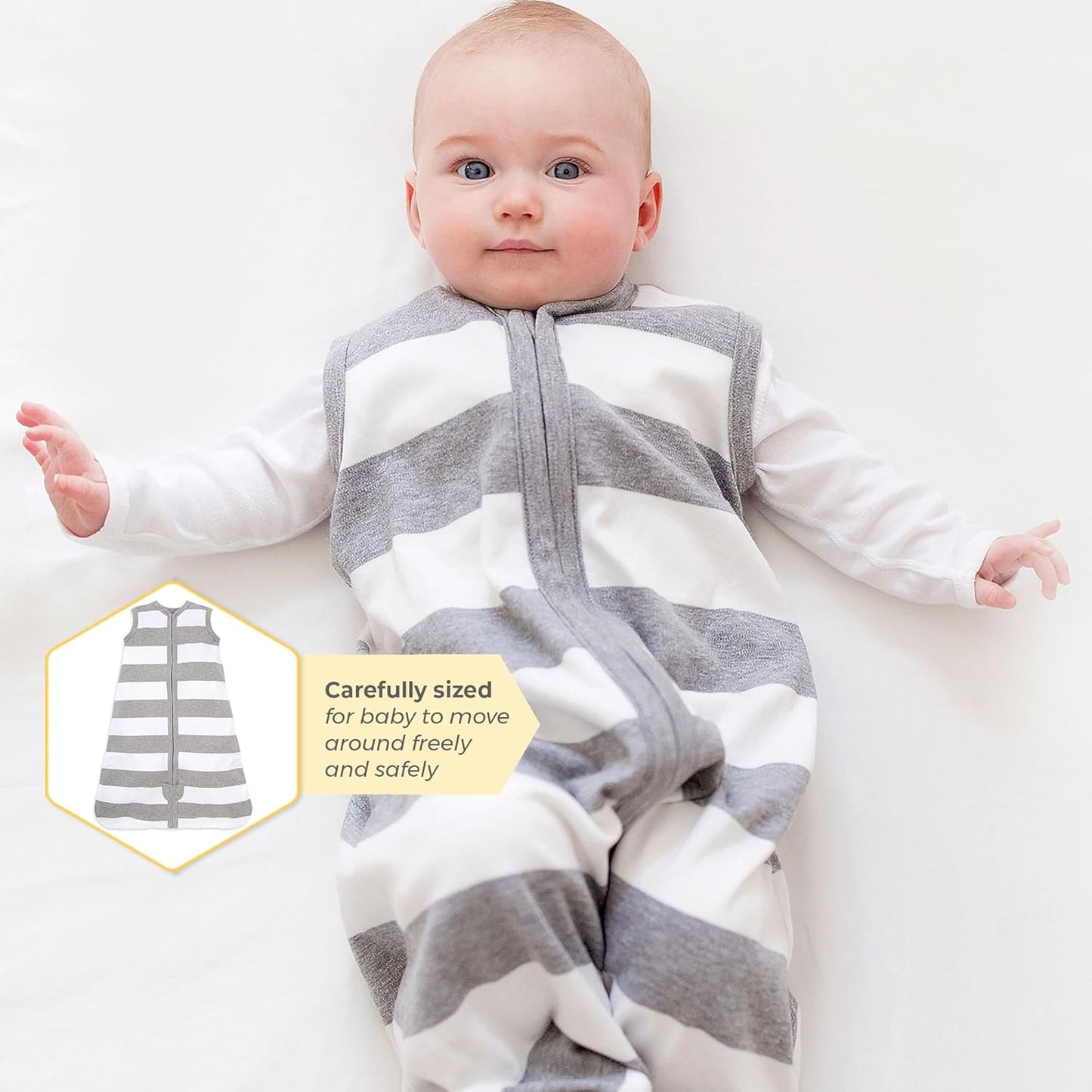 Burt's Bees Baby Infant Wearable Blanket, Organic Cotton Unisex Beekeeper - Light Weight 0.5 TOG or Medium Weight 1.5 TOG