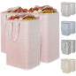 Lifewit 2 Pack Laundry Basket 80L Each, Collapsible Clothes Hamper with Reinforced Handles, Freestanding Waterproof Design for Bedroom and Laundry Room, Grey 160L Total