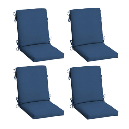 Arden 2-Pack Outdoor Patio Dining Chair Cushion, 20x44, Rain-Proof Seat Pad, Fade-Resistant Outdoor Cushion Black Cabana Stripe