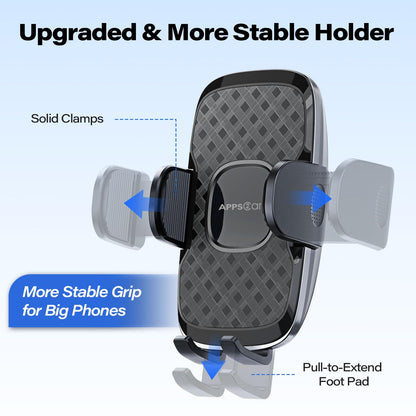 APPS2Car 14'' Gooseneck Car Phone Holder,Heavy Duty Phone Holder for Truck, [Flexibile Long Arm] [Anti Shake stabilizer] Windshield Car Phone Mount Suction Cup,Fit for iPhone, Samsung (Mirror Black)