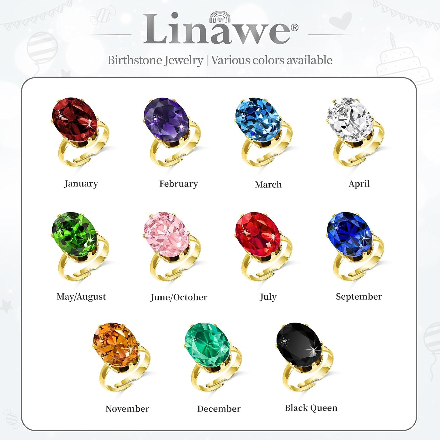 Linawe Cubic Zirconia Imitation Diamond Moissanite Rings for Women